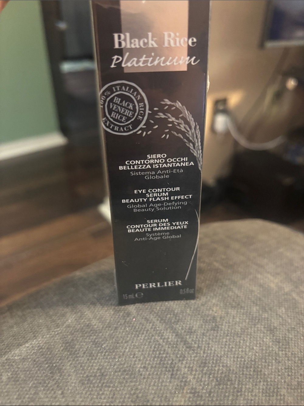 Perlier Black Rice Platinum Eye Contour Serum - Black - new in box and wrapping
